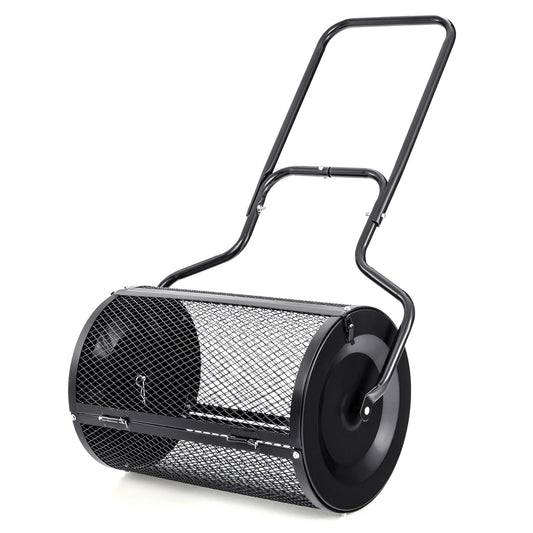 24 Inches Peat Moss Spreader with Upgrade Side Latches and U-shape Handle-Green