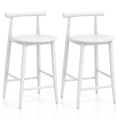 Counter Height Bar Chair Set with Acacia Wood Frame and Supporting Legs