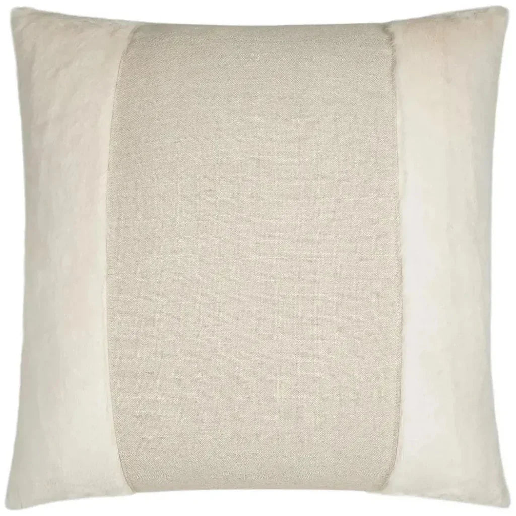 Courchevel Cream Faux Fur Large Throw Pillow Insert