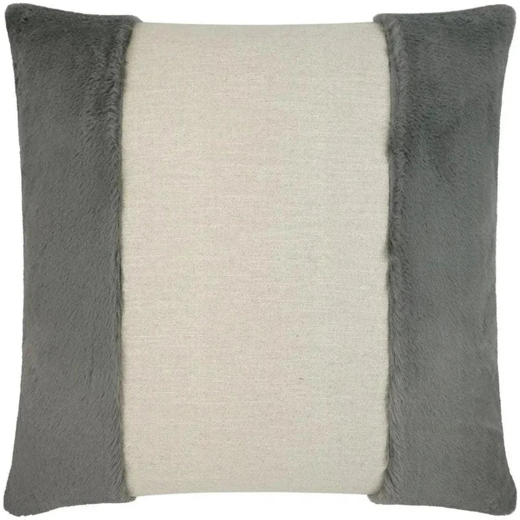 Courchevel  Faux Fur Grey Large Throw Pillow Insert
