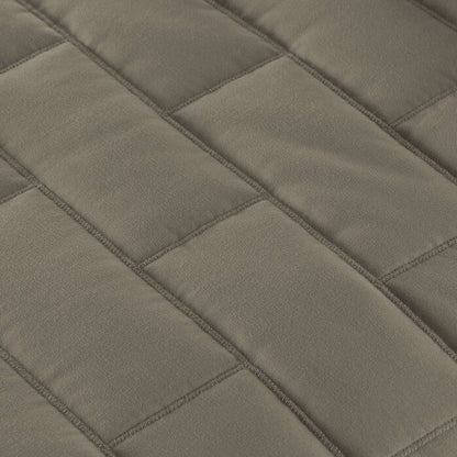 King/Cal King Modern Brick Stitch Microfiber Reversible 3 Piece Comforter Set in Taupe
