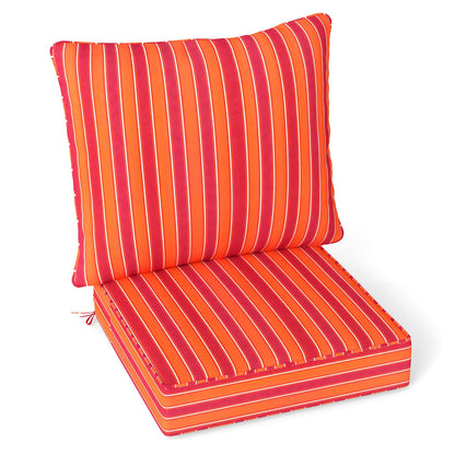 Deep Seat Chair Cushion Pads Set with Rope Belts for Indoor and Outdoor
