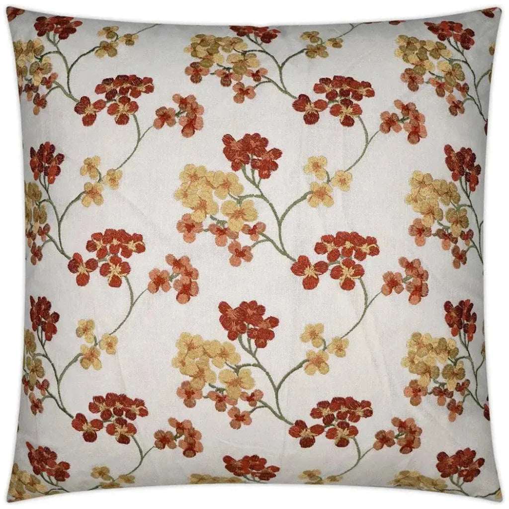 Demi Sunset Floral Orange Yellow Large Throw Pillow