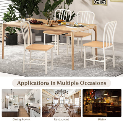 Armless Spindle Back Dining Chair Set of 2 with Ergonomic Seat
