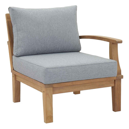 Patio Teak Furniture Set - Patio Elegance Marina 10-Piece Outdoor Teak Patio Set with Grey Cushions