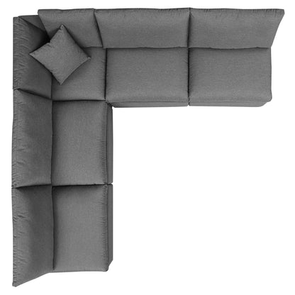 Patio Elegance Outdoor Sectional Sofa Set by Modway – Stylish 5-Piece Furniture for Patios