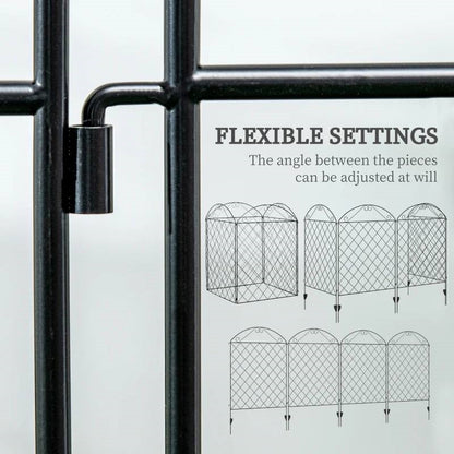 4 Pack Steel Foldable Fence Arch Trellis Panel Animal Barrier