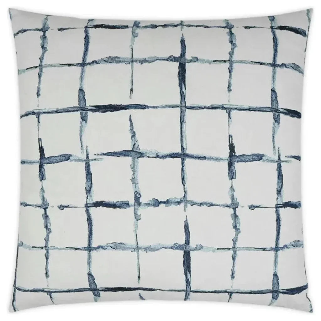 Exciter Embroidery Blue White Large Throw Pillow Insert