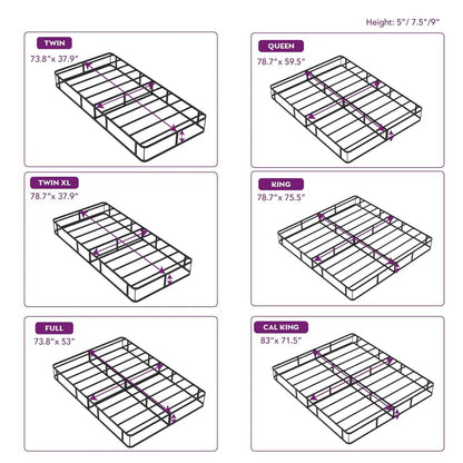 Full size 5-inch Low Profile Metal Box Spring Mattress Foundation with Cover