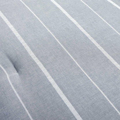 Full/Queen Blue Grey Off-White Stripe 3-Piece Lightweight Comforter Set