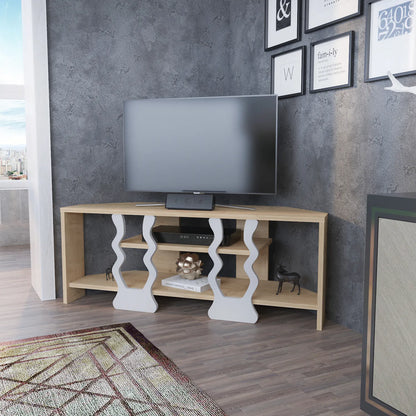 Firal 43 inch Wide Corner TV Stand Media Console for TVs up to 49 inch