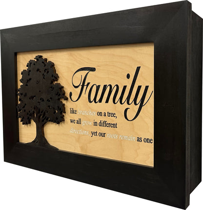 Family Tree Hidden Gun Safe - Handcrafted Gun Concealment Decor - Hidden Gun Shelf for Quick Access