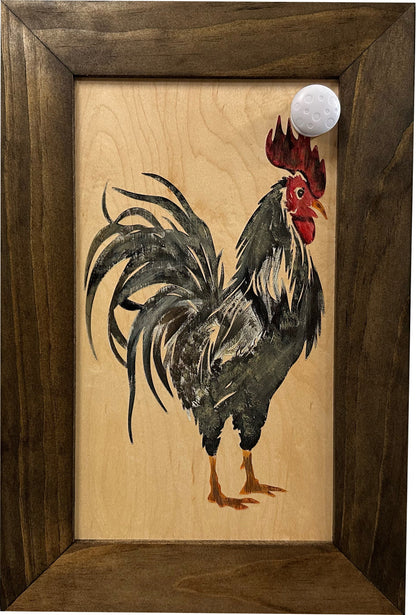 Farmhouse Rooster Gun Concealment Furniture - Handcrafted Hidden Gun Storage Wall Decor - Hidden Gun Shelf with Magnetic Lock for Quick Access