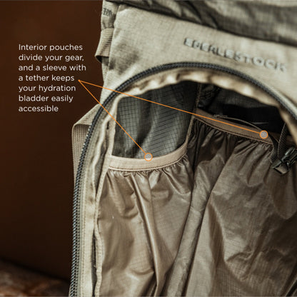 Eberlestock Brooks 3500 | Lightweight w/ Hydration Bladder Sleeve & Zippered Front Pockets