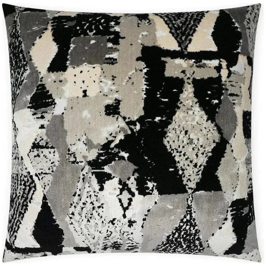 Fez Abstract Black Grey Large Throw Pillow Insert