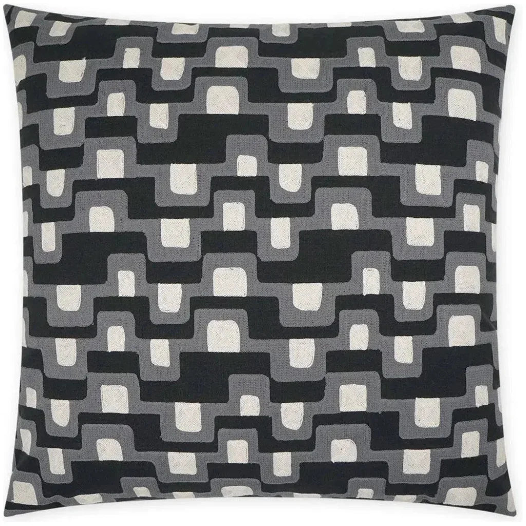 Final Touch Abstract Black Grey Large Throw Pillow