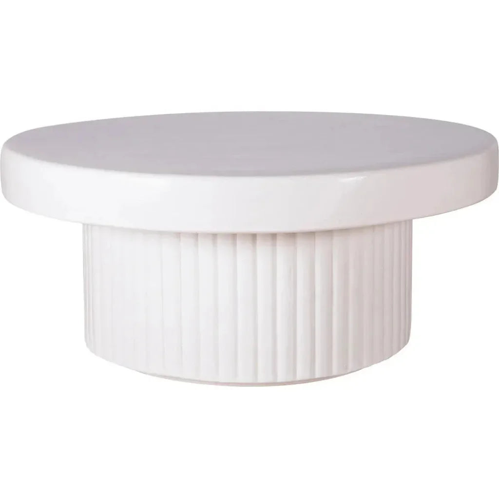 Flute Coffee Table - White Outdoor Coffee Table