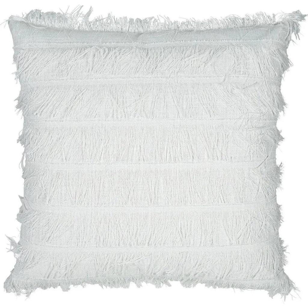 Frangia Solid Glam White Large Throw Pillow Insert