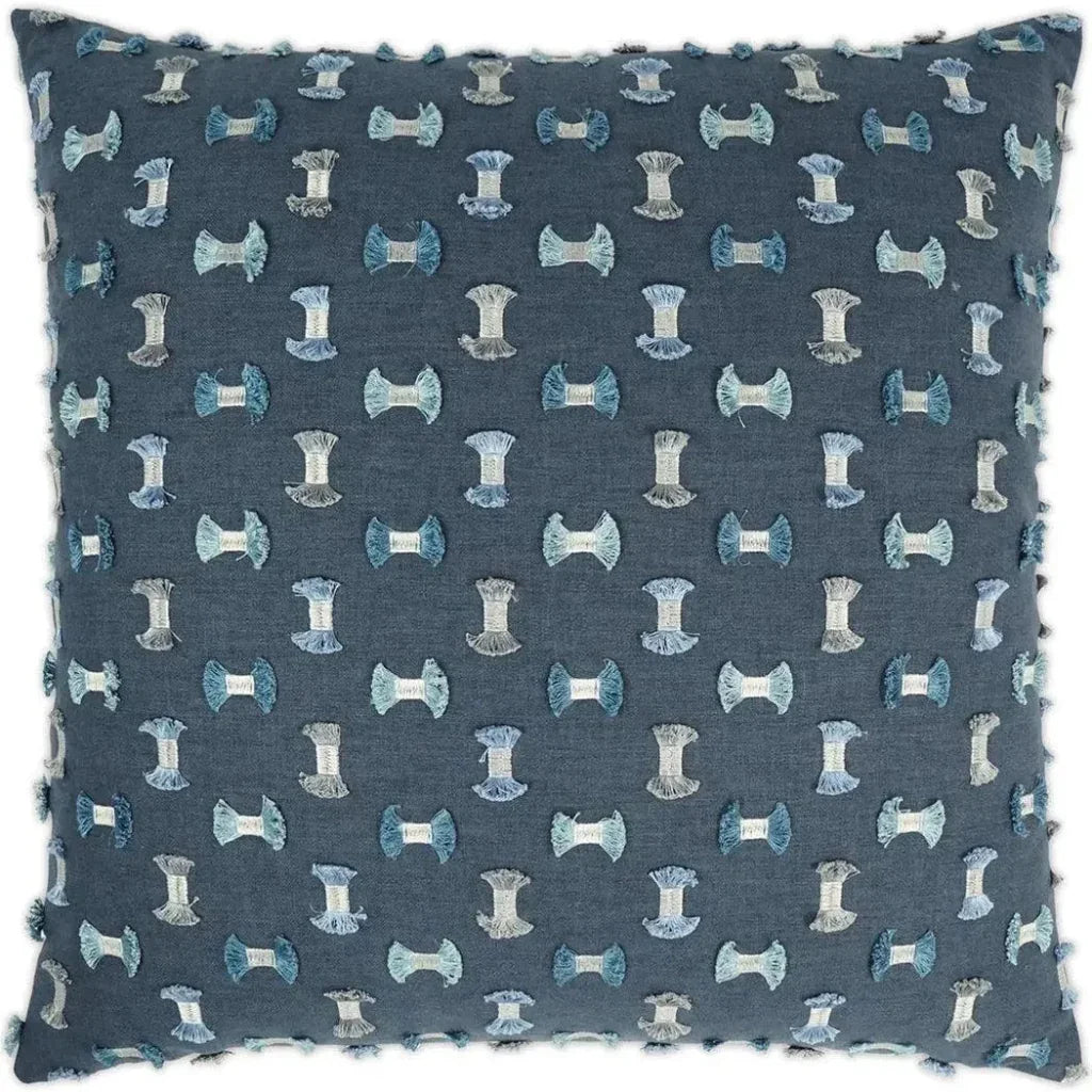 Frayed Seaside Textured Blue Large Throw Pillow Insert