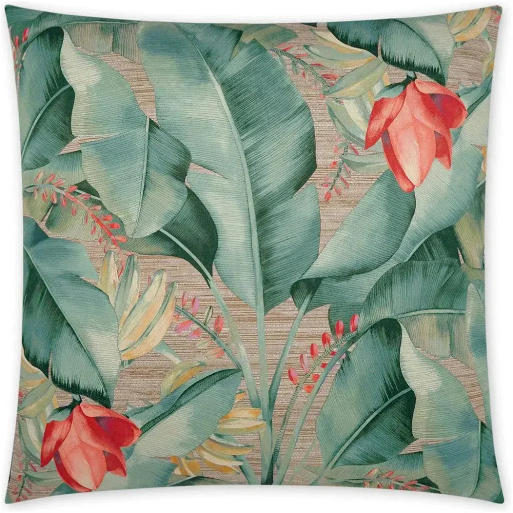 Fronds Beach Floral Green Large Throw Pillow Insert