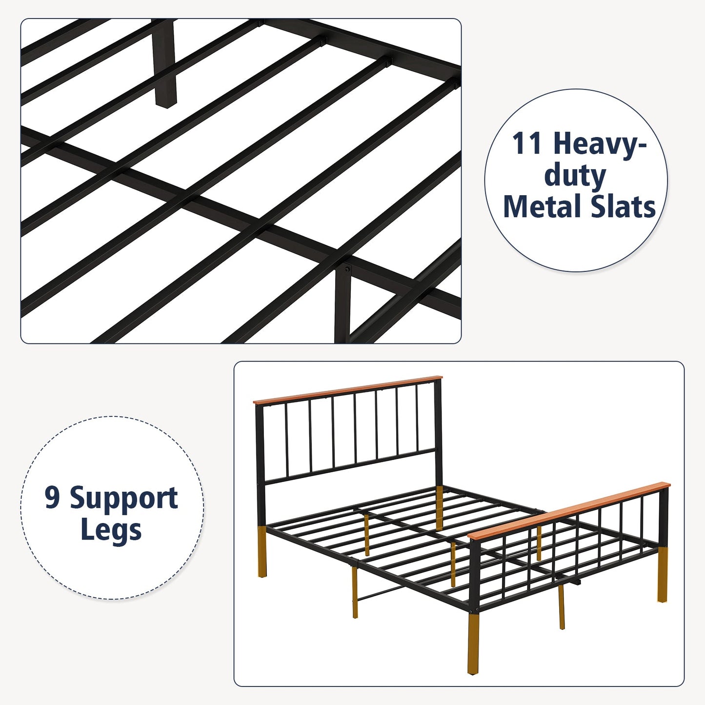 Bed Frame with Headboard and Footboard