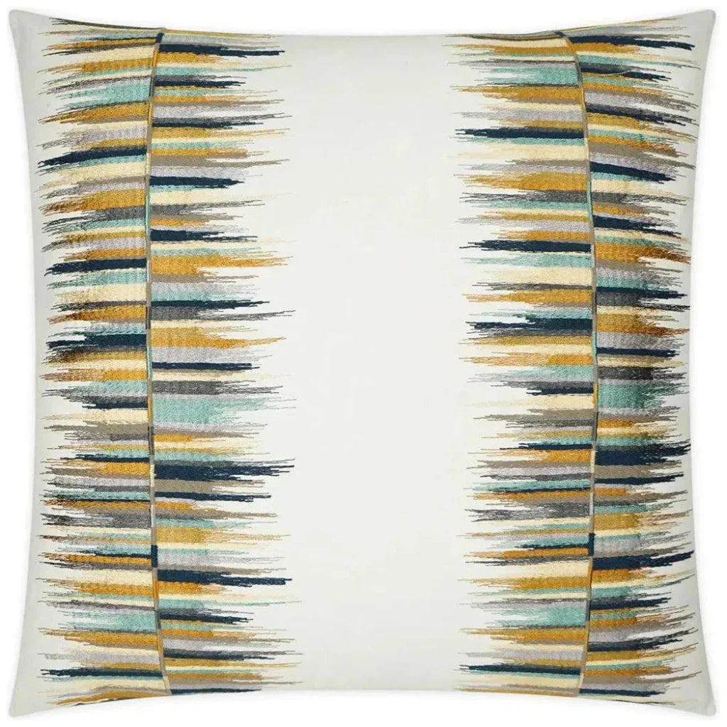 Fun Fair Embroidery Tan Teal Large Throw Pillow Insert
