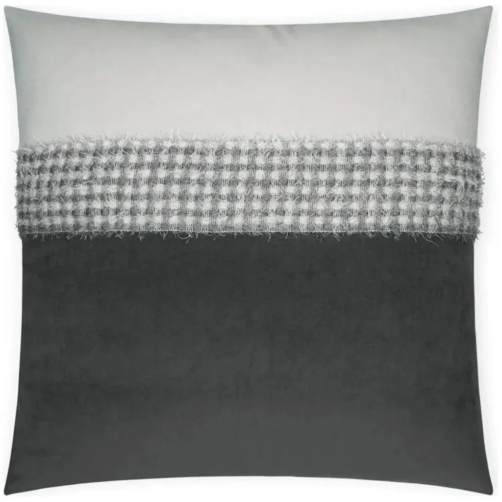 Fuzzy Stone Band Grey White Large Throw Pillow Insert