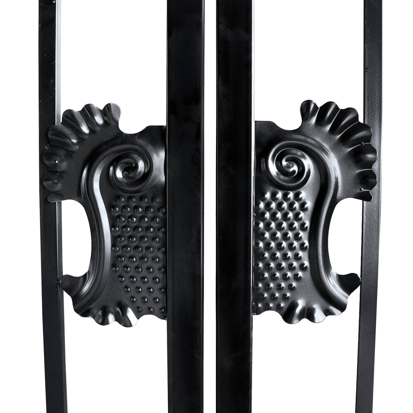18x7 ft Steel Dual Swing Driveway Gate with Rectangular Deer Pattern
