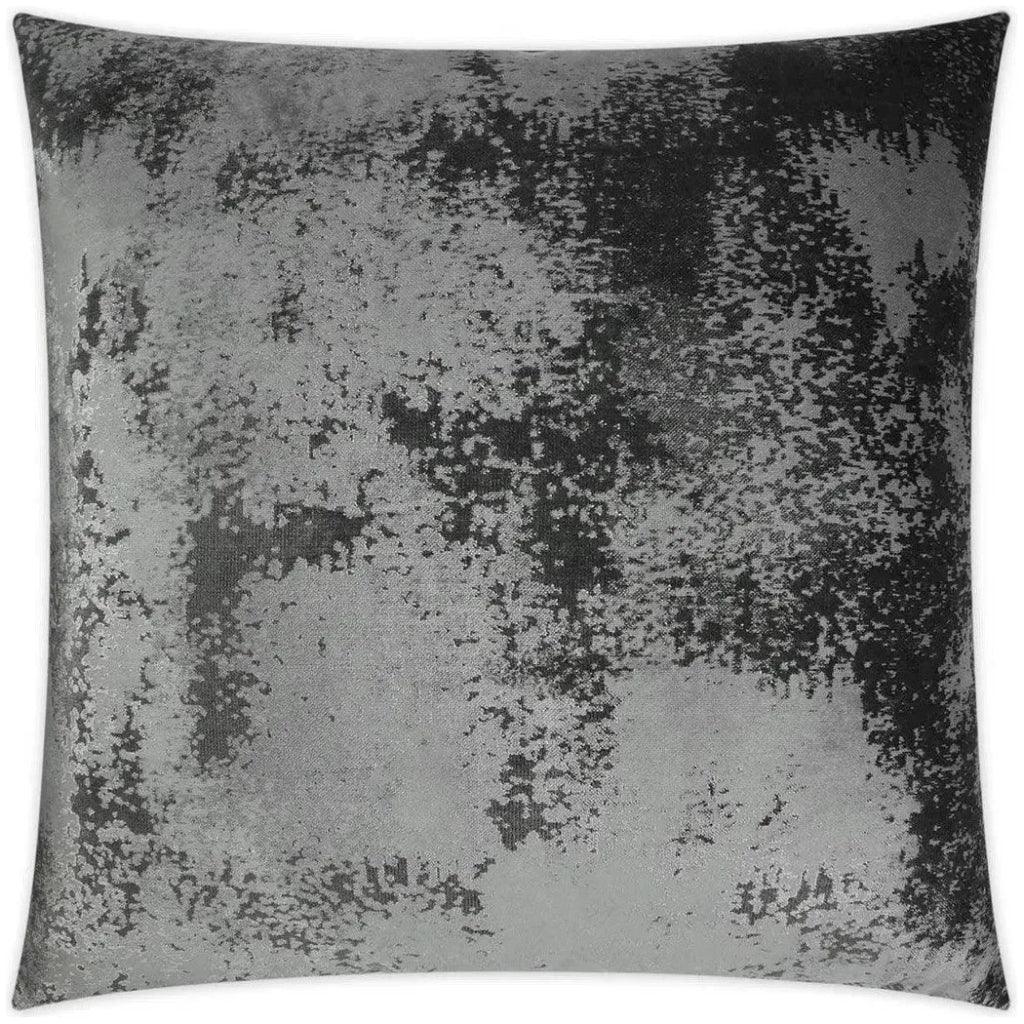 Grated Gunmetal Solid Silver Grey Large Throw Pillow