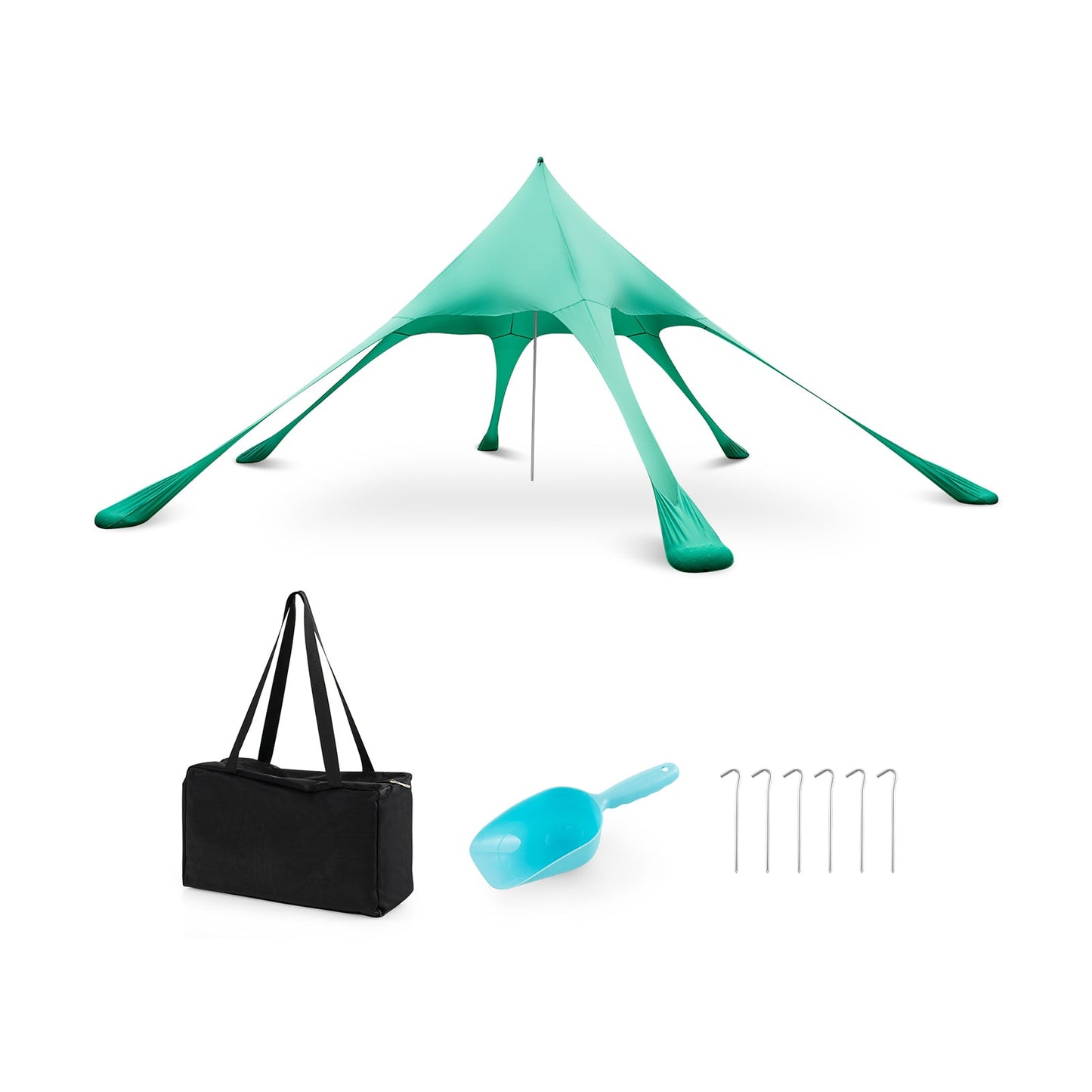 20 x 20 Feet Beach Canopy Tent with UPF50+ Sun Protection and Shovel