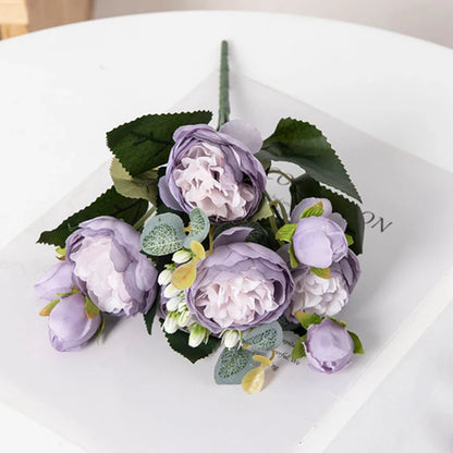 30CM Artificial Flowers Silk Peony Bouquet Festival Vases for Decoration Craft Home Garden Living Room Wedding Accessories props