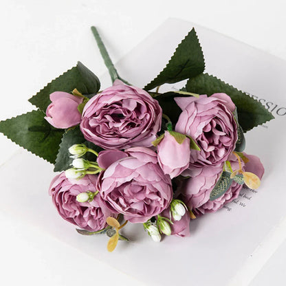 30CM Artificial Flowers Silk Peony Bouquet Festival Vases for Decoration Craft Home Garden Living Room Wedding Accessories props