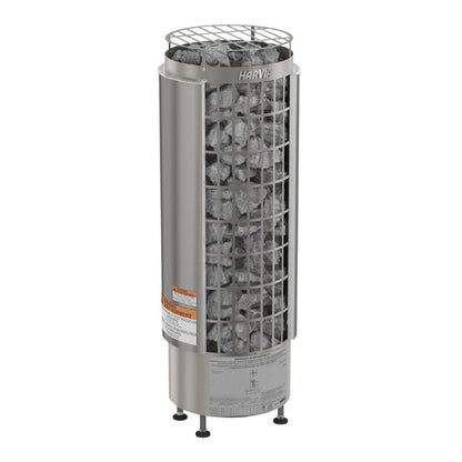 Harvia Cilindro UL Certified Electric Sauna Heater With Xenio CX45 Digital Control Panel & Sauna Stones [PC60/80/90/110E] (SAK86571)