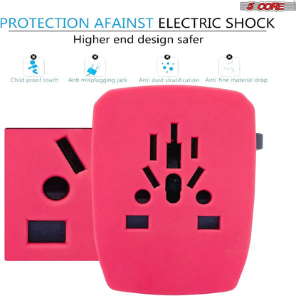 Universal Travel Adapter International Power Adapters 3 Pack Multicharger Plug w 4 USB Ports