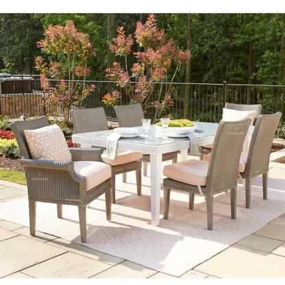 Hamptons Wicker Rectangular Outdoor Dining Table