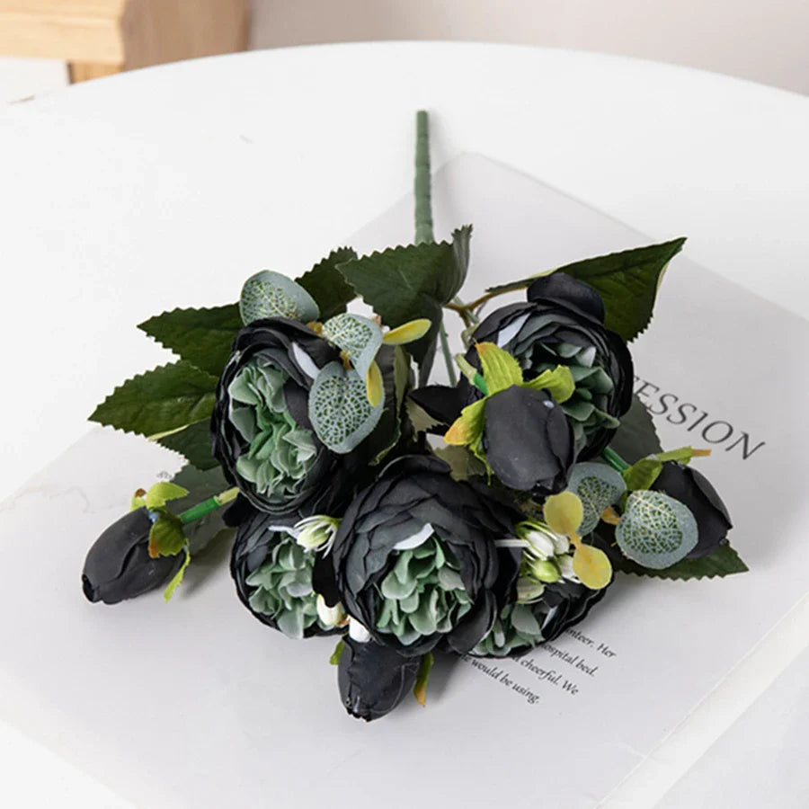 30CM Artificial Flowers Silk Peony Bouquet Festival Vases for Decoration Craft Home Garden Living Room Wedding Accessories props