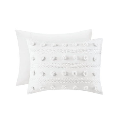 King/Cal King 3-Piece Ivory Pompom Microfiber Comforter Set