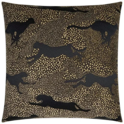 Jaglion Ebony Glam Black Tan Large Throw Pillow Insert