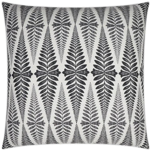 Jantar Charcoal Floral Black Large Throw Pillow Insert