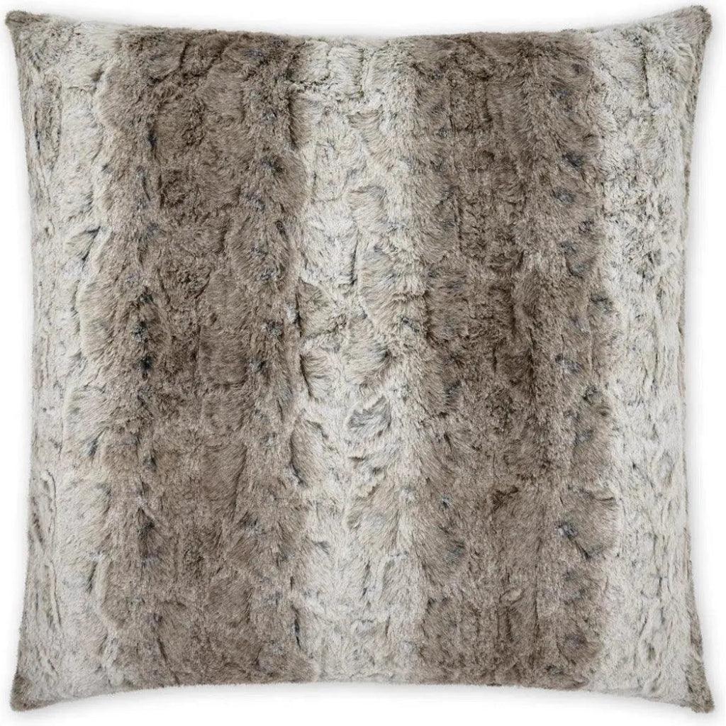 Juneau Sable Faux Fur Brown Large Throw Pillow Insert