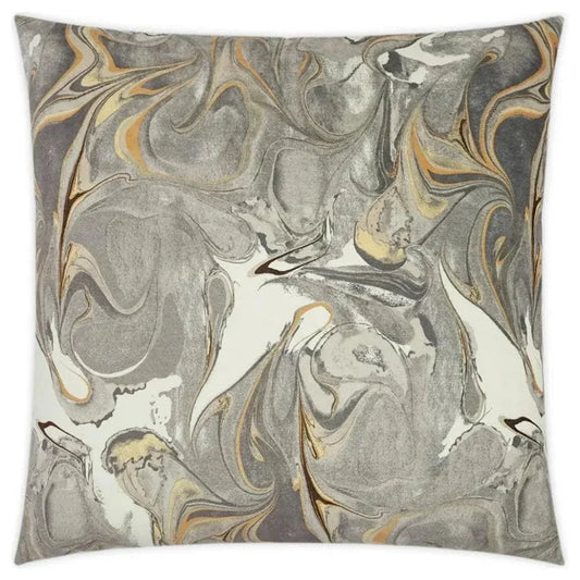 Juno Grey stone Abstract Orange Grey Large Throw Pillow