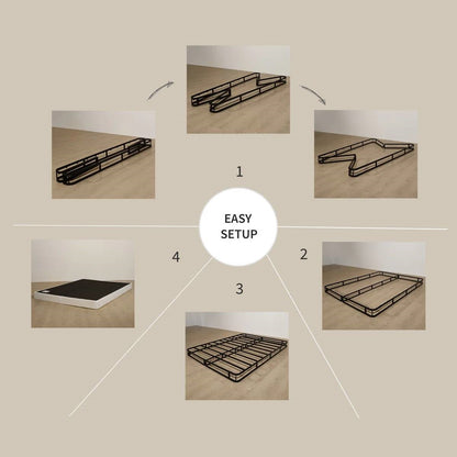 King size 8-inch Metal Frame Box-Spring Mattress Foundation with Cover