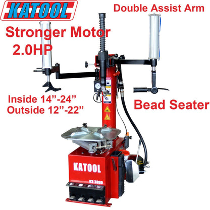 Katool KT-T830 Tire Changer w/ Bead Blaster, Max 24" Rim Clamping