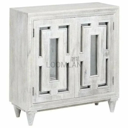 Kallyn Wood White Accent Cabinet