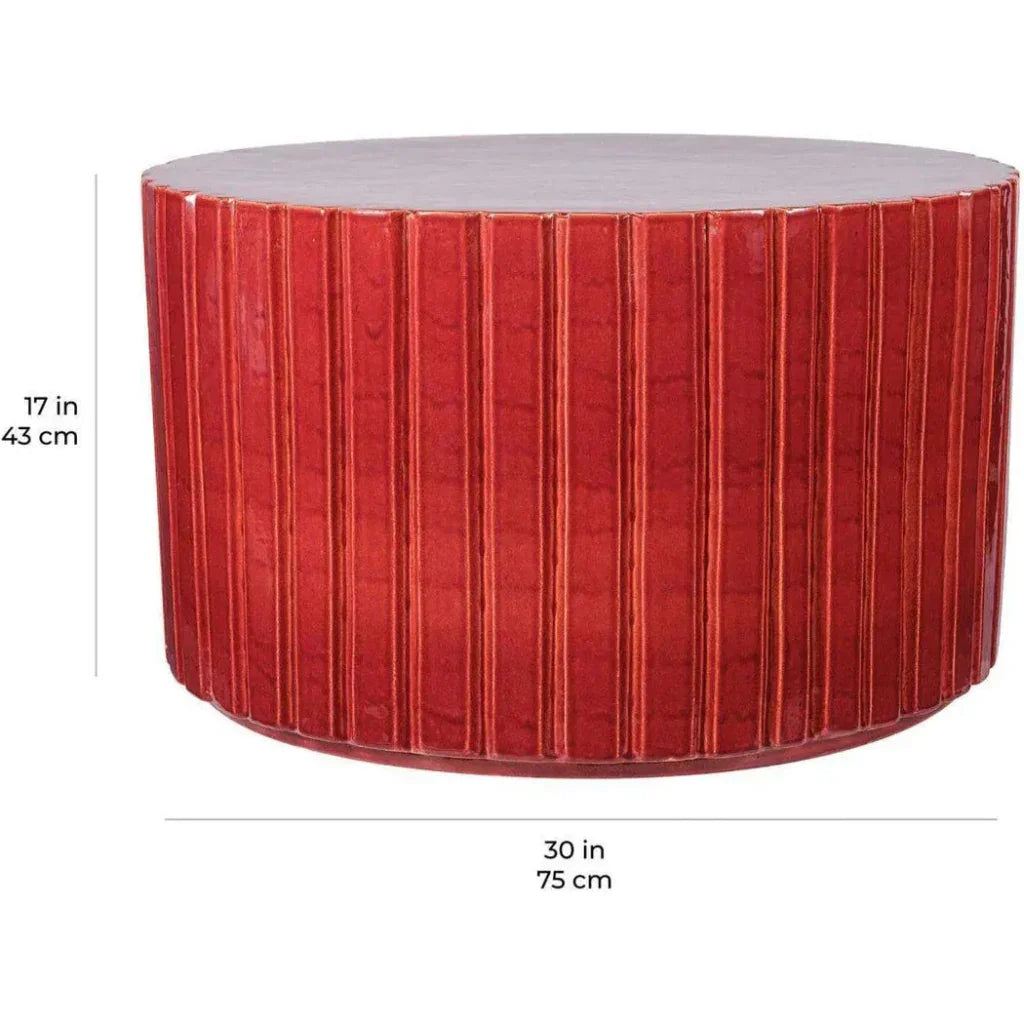 Katra Red Ceramic Outdoor Coffee Table