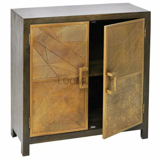 Kelde Gold Overlay Doors Accent Cabinet