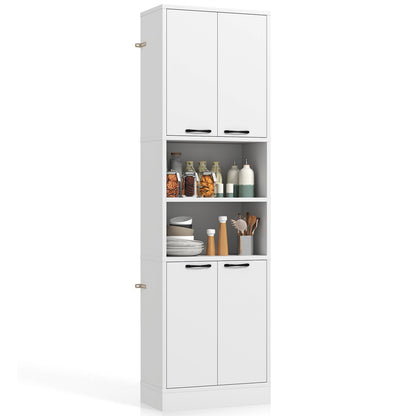 75 Inch Kitchen Pantry Cabinet Tall Cupboard with Doors and Shelves