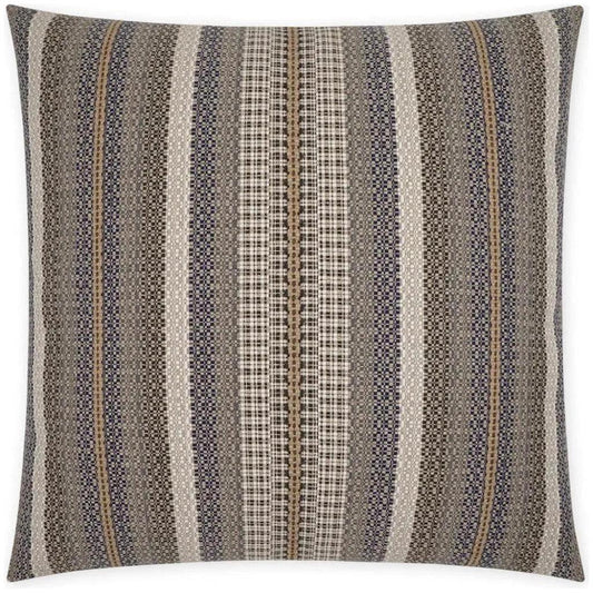 Lalam Stripes Blue Tan Taupe Large Throw Pillow Insert