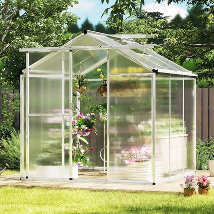 Large Walk-in Green House with Rain Gutters and Polycarbonate Panels