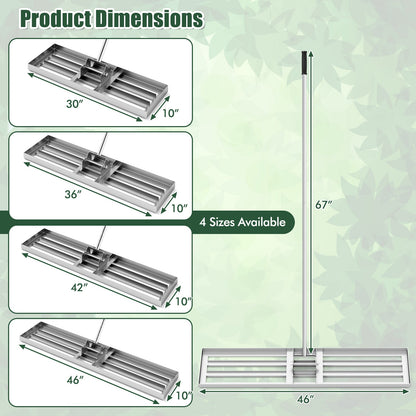 Lawn Leveling Rake 46 x 10 Inch Heavy Duty Lawn Level Tool for Soil